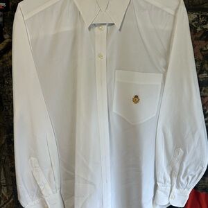 Ralph Lauren white dress shirt with embossed embroidered pocket